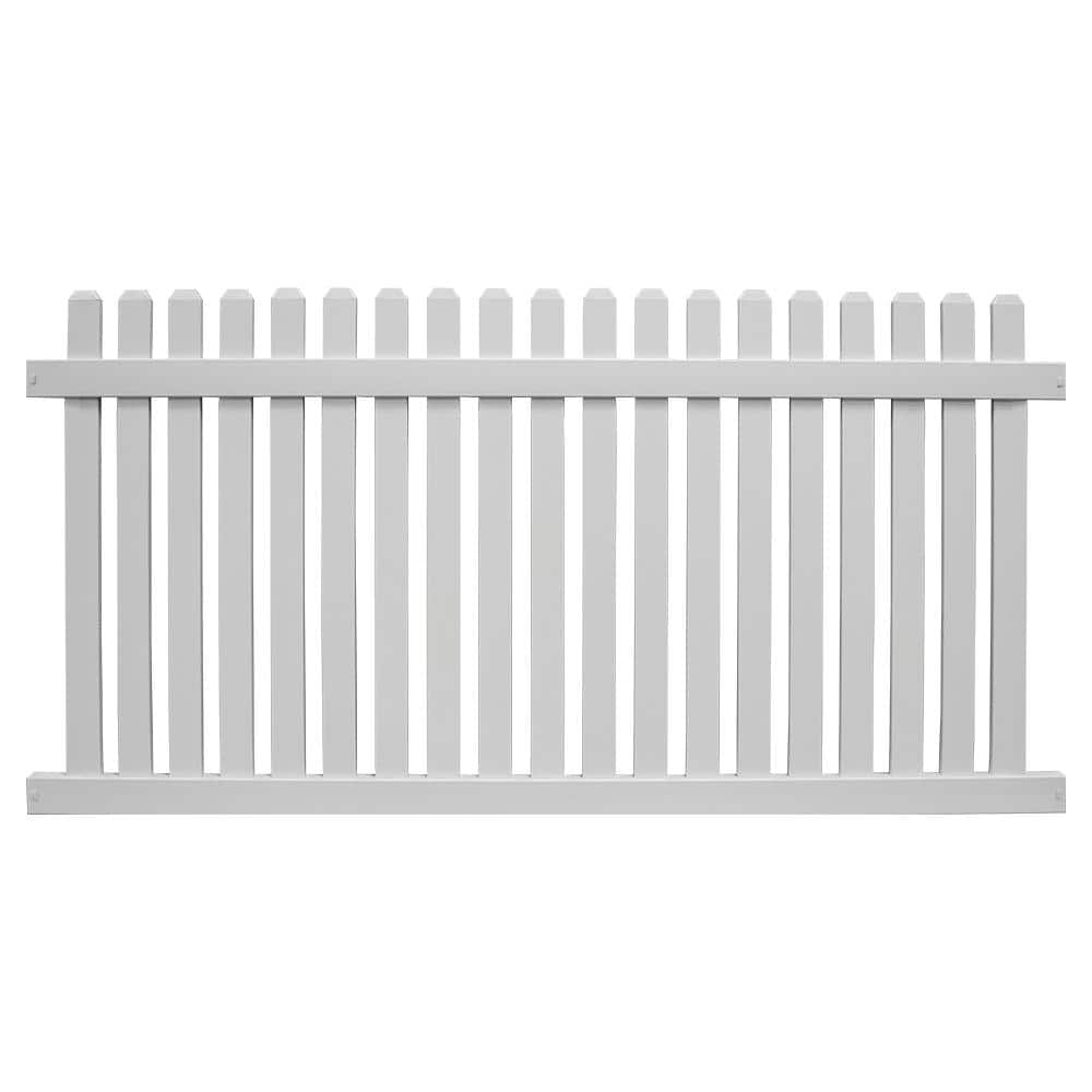 Weatherables Provincetown 3 ft. H x 8 ft. W White Vinyl Picket Fence Panel Kit