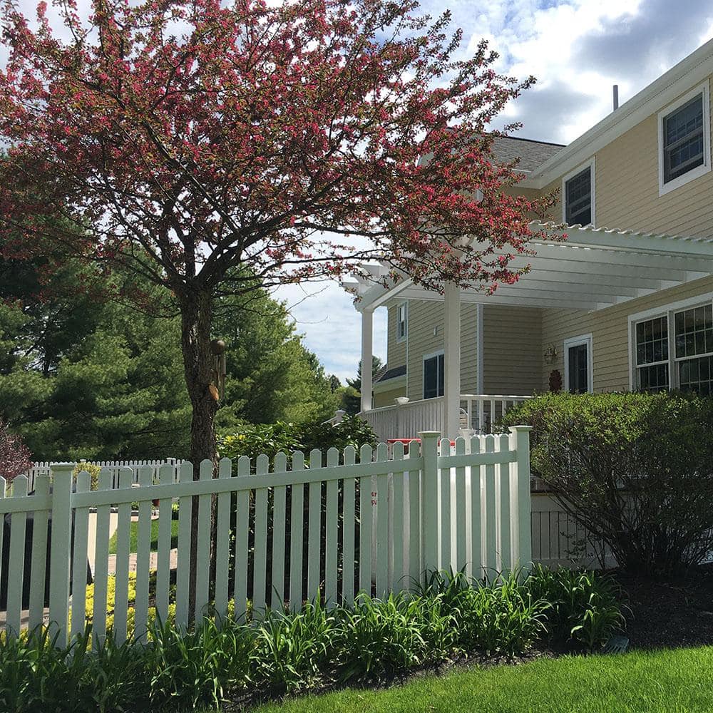 Weatherables Provincetown 3 ft. H x 8 ft. W White Vinyl Picket Fence Panel Kit