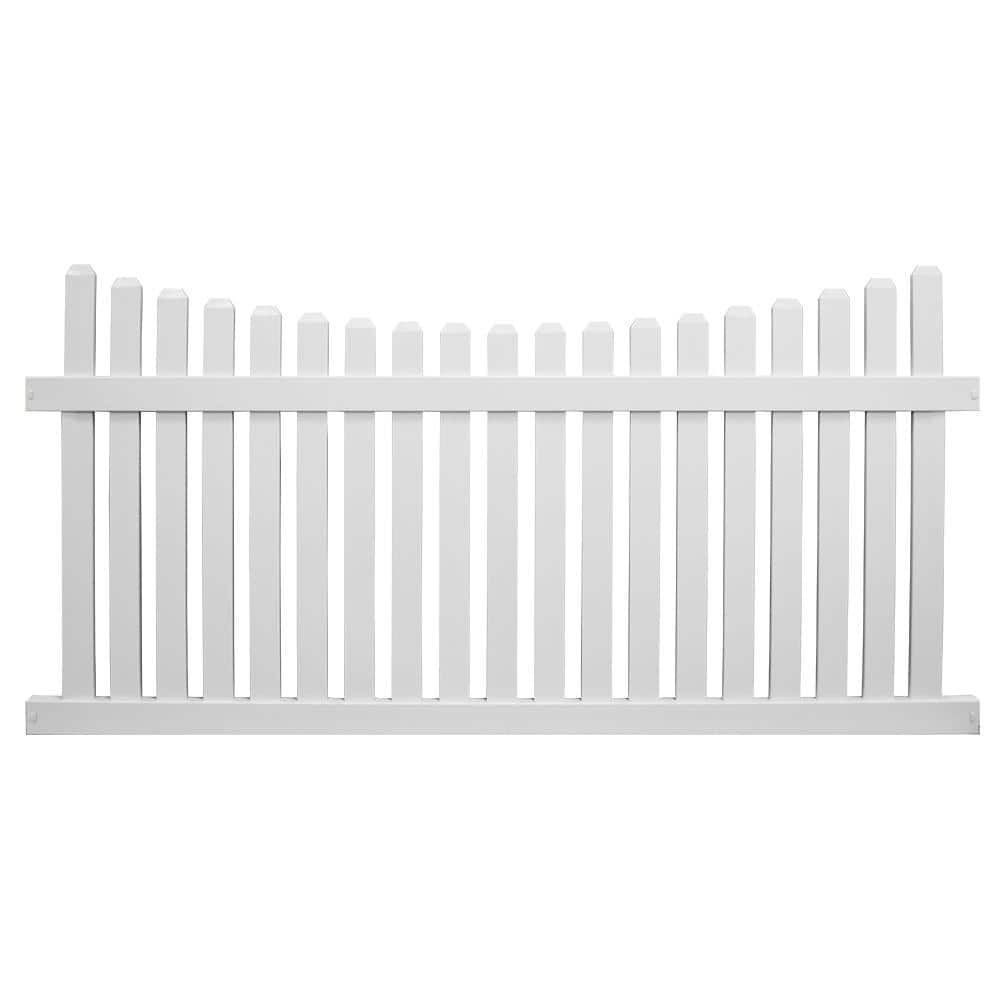 Weatherables Richmond 5 ft. H x 6 ft. W White Vinyl Picket Fence Panel Kit