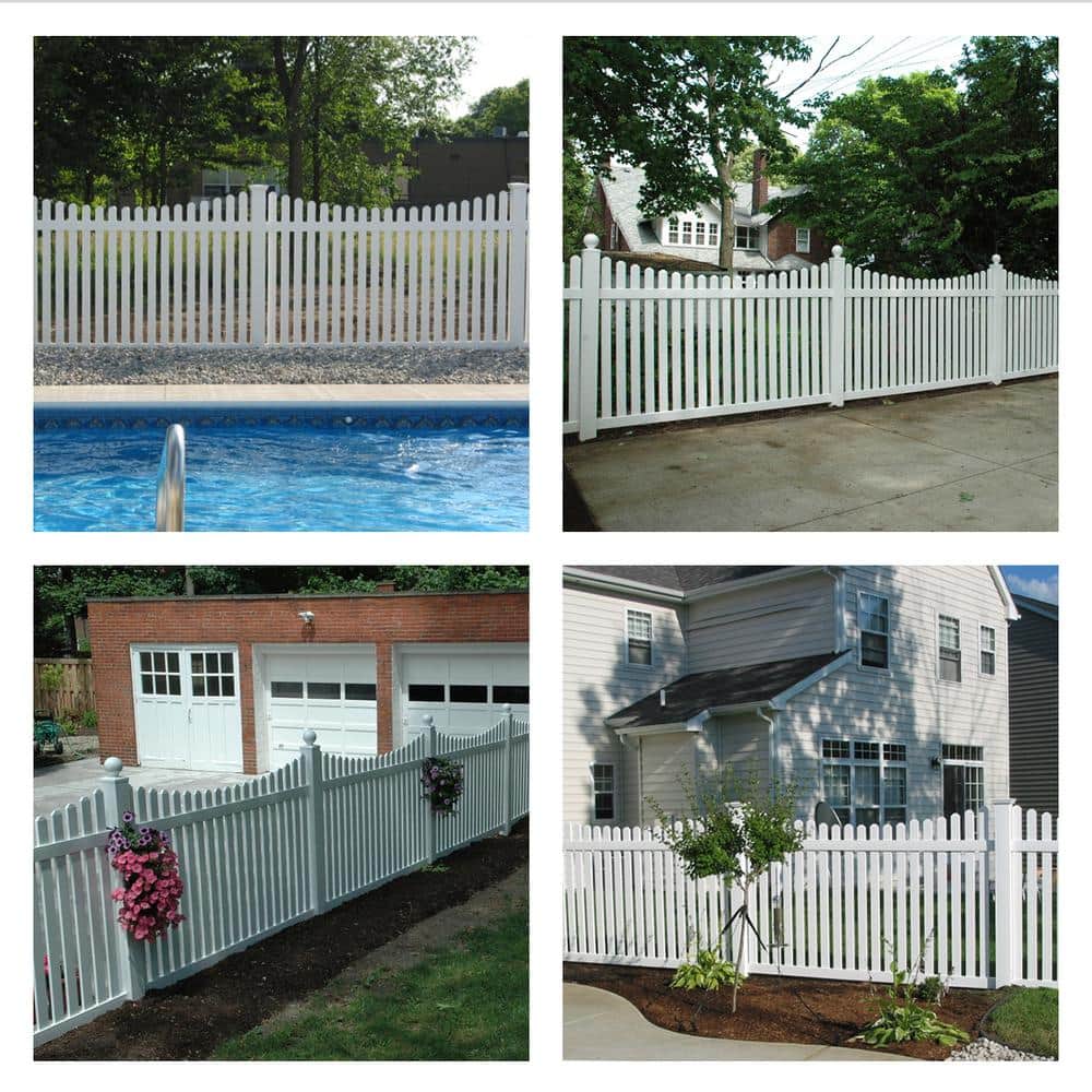 Weatherables Richmond 5 ft. H x 6 ft. W White Vinyl Picket Fence Panel Kit