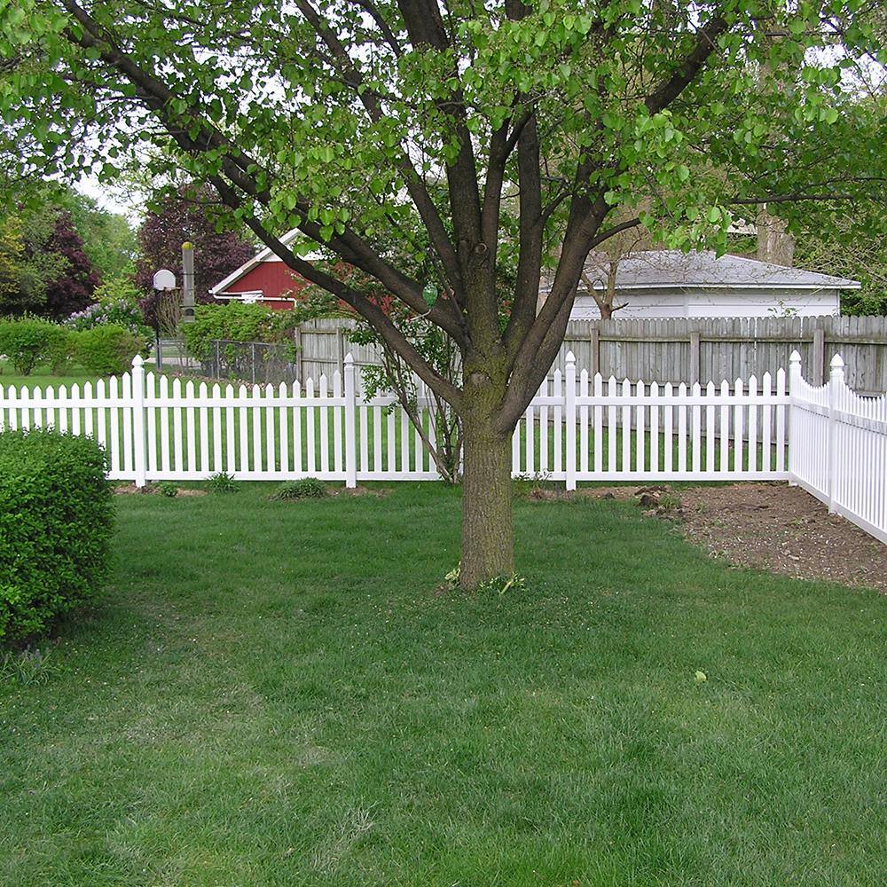 Weatherables Ellington 3 ft. H x 6 ft. W White Vinyl Picket Fence Panel Kit