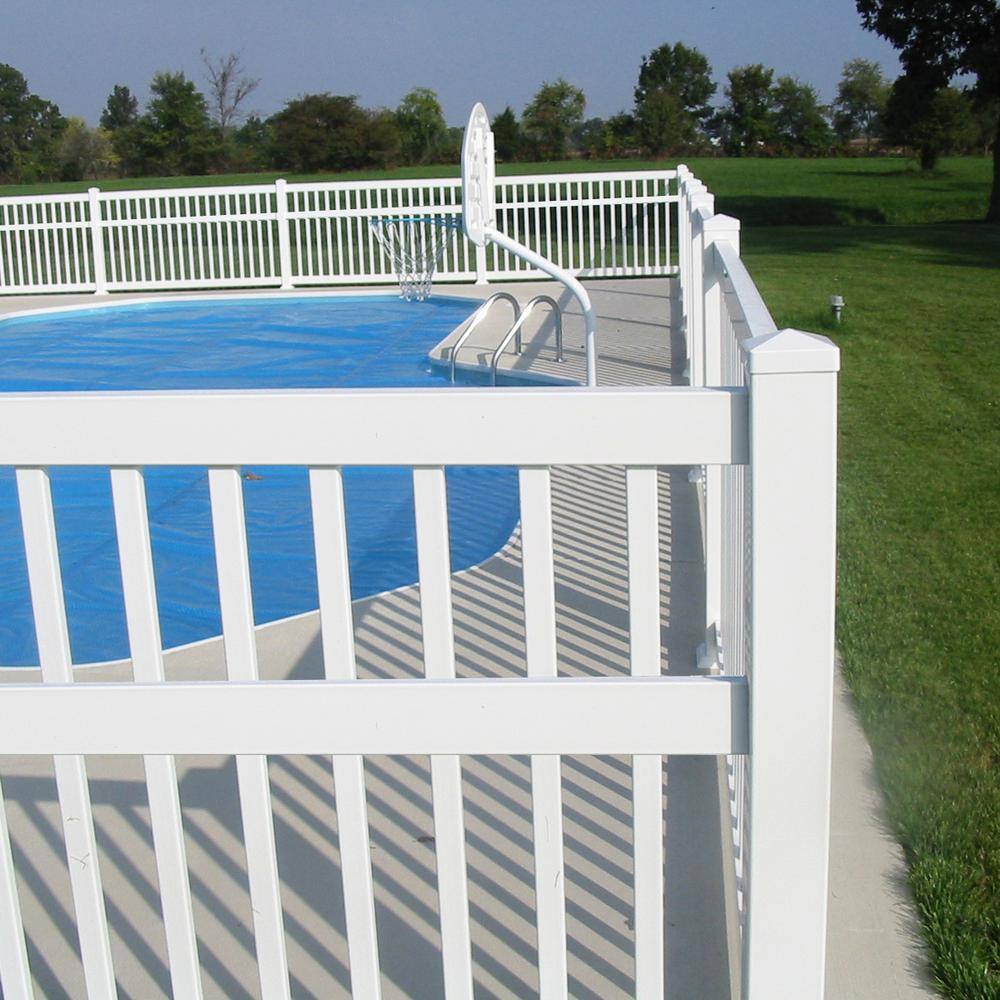 Weatherables Neptune 5 ft. H x 8 ft. W White Vinyl Pool Fence Panel