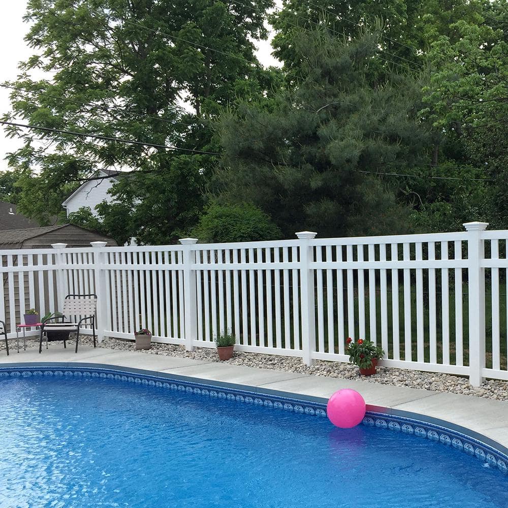 Weatherables Captiva 5 ft. H x 8 ft. W White Vinyl Pool Fence Panel
