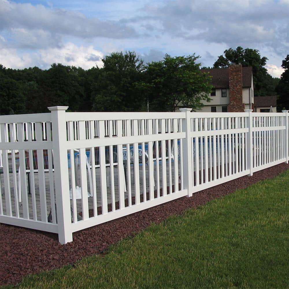 Weatherables Atlantis 5 ft. H x 8 ft. W White Vinyl Pool Fence Panel