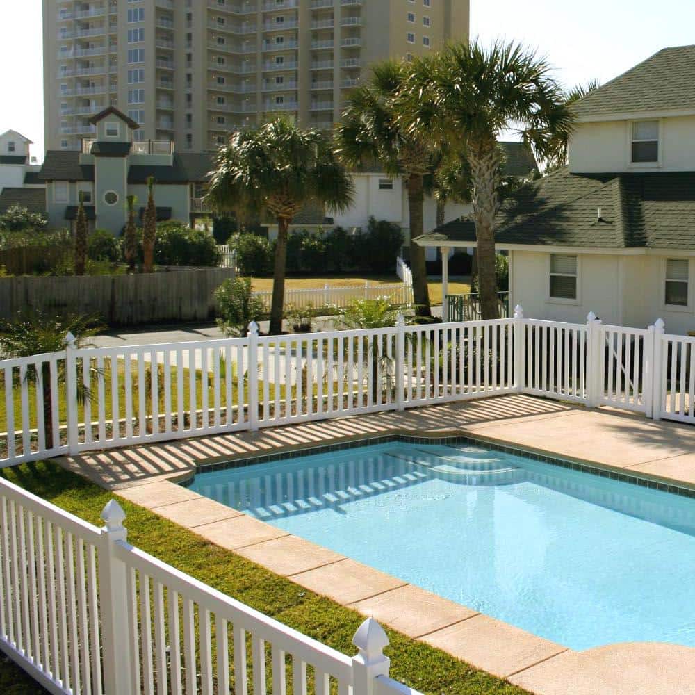 Weatherables 48 in. H x 124 ft. L Captiva White Vinyl Complete Vinyl Pool Fence Project Pack