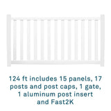 Weatherables 48 in. H x 124 ft. L Captiva White Vinyl Complete Vinyl Pool Fence Project Pack