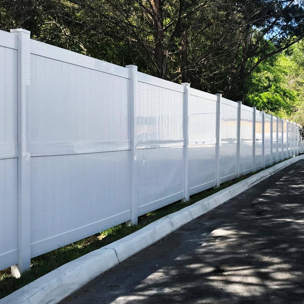 Weatherables Augusta 7 ft. H x 6 ft. W Khaki Vinyl Privacy Fence Panel Kit