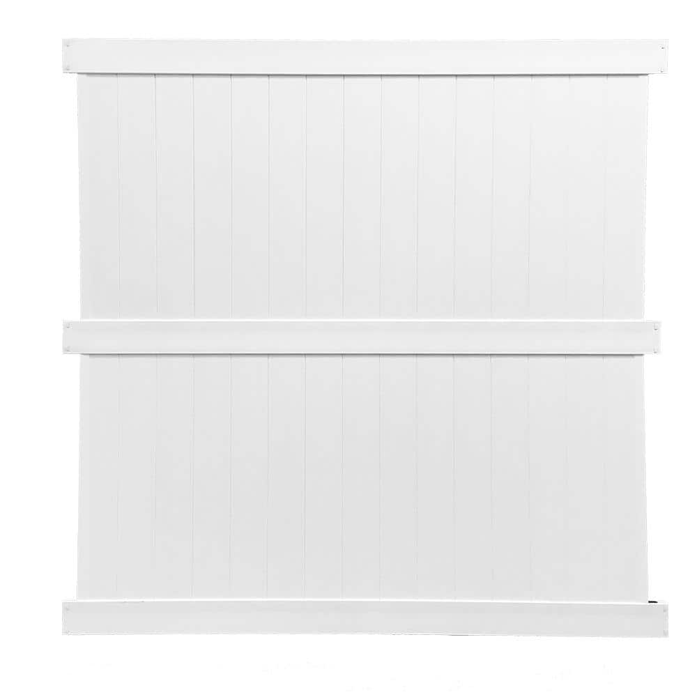 Weatherables Augusta 7 ft. H x 6 ft. W Khaki Vinyl Privacy Fence Panel Kit