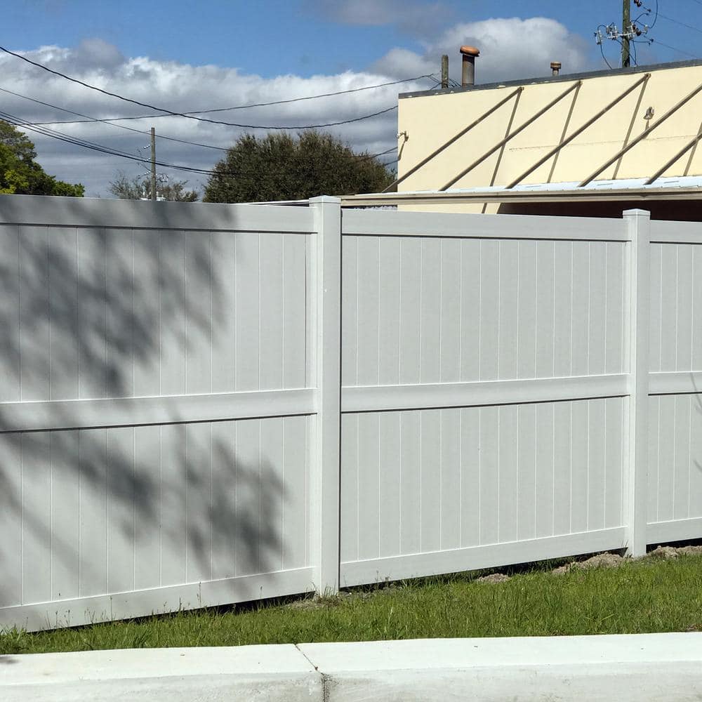 Weatherables Augusta 7 ft. H x 8 ft. W White Vinyl Privacy Fence Panel Kit