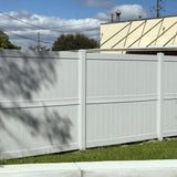 Weatherables Augusta 7 ft. H x 8 ft. W White Vinyl Privacy Fence Panel Kit