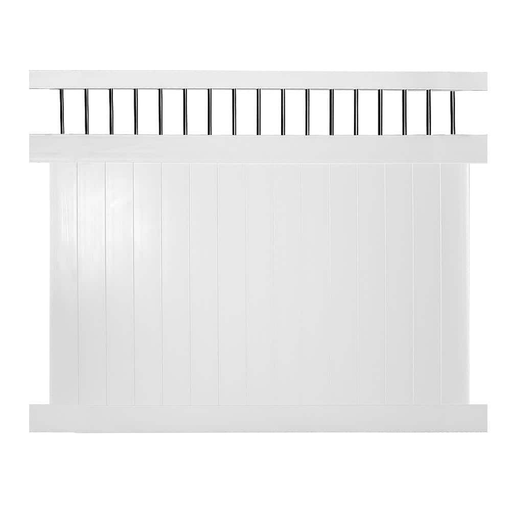 Weatherables Tuscany 6 ft. H x 6 ft. W White Vinyl Privacy Fence Panel Kit