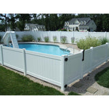 Weatherables 48 in. H x 132 ft. L Pembroke White Vinyl Flat Top Complete Privacy Fence Project Pack