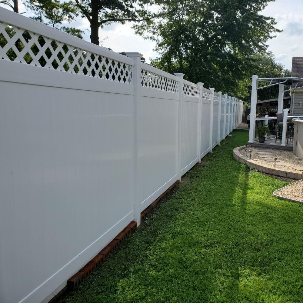 Weatherables Glenshire 6 ft. H x 6 ft. W White Vinyl Lattice Top Fence Panel Kit