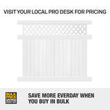 Weatherables Glenshire 6 ft. x 8 ft. White Vinyl Lattice Top Fence Panel Kit