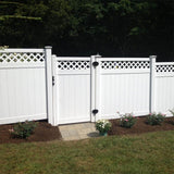 Weatherables Glenshire 6 ft. x 8 ft. White Vinyl Lattice Top Fence Panel Kit