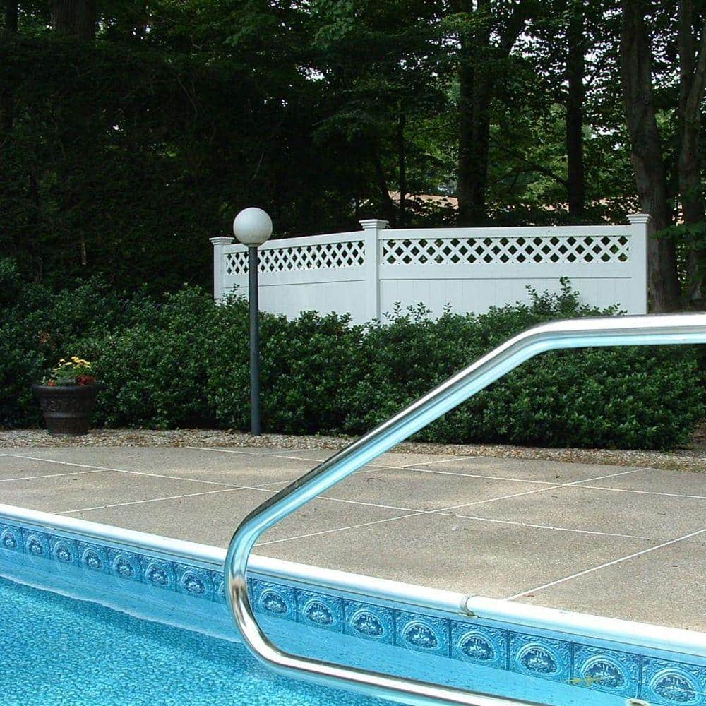 Weatherables Glenshire 6 ft. x 8 ft. White Vinyl Lattice Top Fence Panel Kit