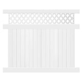 Weatherables Glenshire 6 ft. x 8 ft. White Vinyl Lattice Top Fence Panel Kit