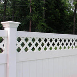 Weatherables Glenshire 6 ft. x 8 ft. White Vinyl Lattice Top Fence Panel Kit