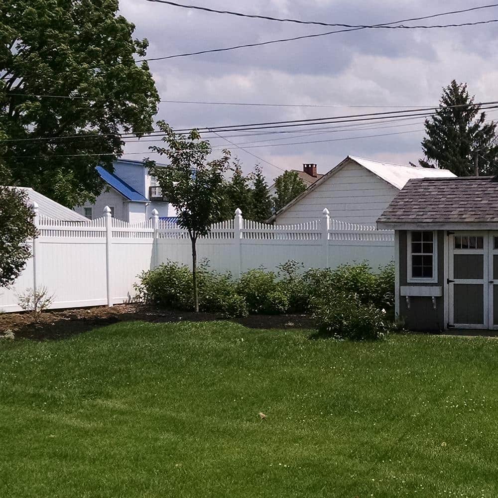 Weatherables Halifax 6 ft. x 8 ft. White Vinyl Privacy Fence Panel Kit