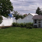 Weatherables Halifax 6 ft. x 8 ft. White Vinyl Privacy Fence Panel Kit
