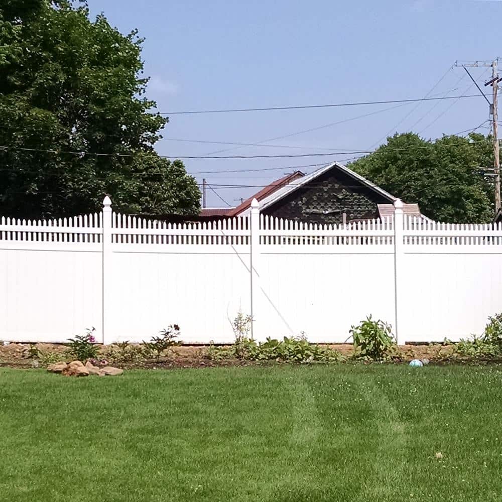 Weatherables Halifax 6 ft. x 8 ft. White Vinyl Privacy Fence Panel Kit