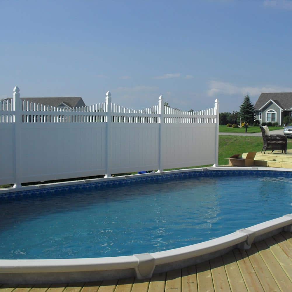 Weatherables Halifax 6 ft. x 8 ft. White Vinyl Privacy Fence Panel Kit
