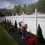Weatherables Halifax 6 ft. x 8 ft. White Vinyl Privacy Fence Panel Kit