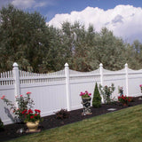 Weatherables Halifax 6 ft. x 8 ft. White Vinyl Privacy Fence Panel Kit