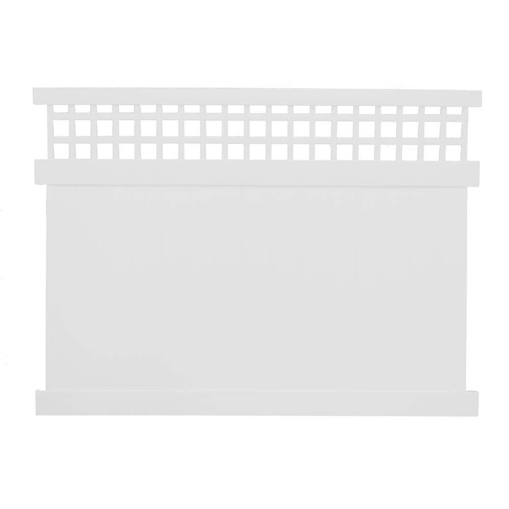 Weatherables Gideon 6 ft. H x 8 ft. W White Vinyl Square Lattice Top Privacy Fence Panel Kit