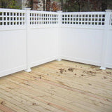 Weatherables Gideon 8 ft. H x 8 ft. W White Vinyl Square Lattice Top Privacy Fence Panel Kit