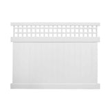 Weatherables Gideon 8 ft. H x 8 ft. W White Vinyl Square Lattice Top Privacy Fence Panel Kit