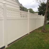 Weatherables Gideon 8 ft. H x 8 ft. W White Vinyl Square Lattice Top Privacy Fence Panel Kit