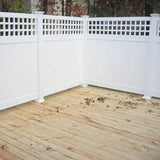 Weatherables Gideon 8 ft. H x 8 ft. W White Vinyl Square Lattice Top Privacy Fence Panel Kit