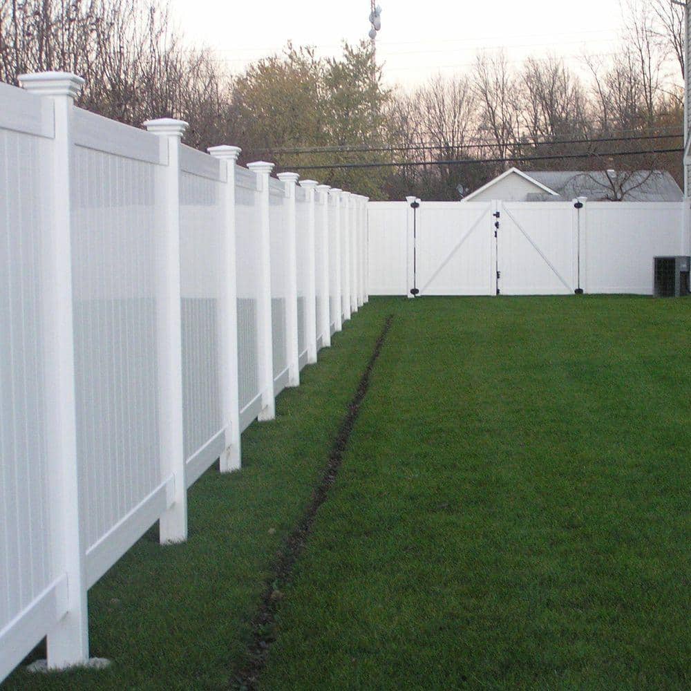 Weatherables Pembroke 4 ft. x 6 ft. White Vinyl Privacy Fence Panel