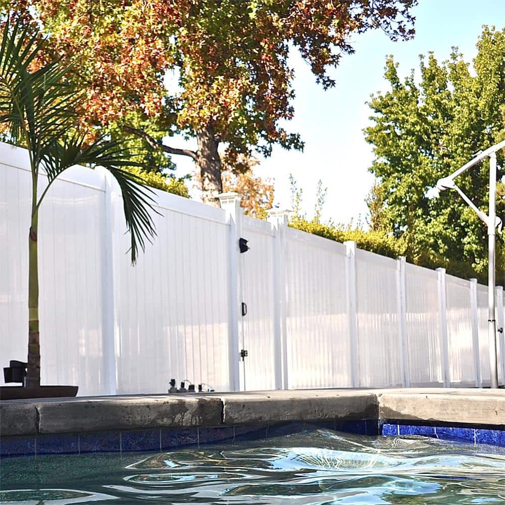 Weatherables Pembroke 4 ft. x 6 ft. White Vinyl Privacy Fence Panel