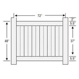 Weatherables Pembroke 4 ft. x 6 ft. White Vinyl Privacy Fence Panel