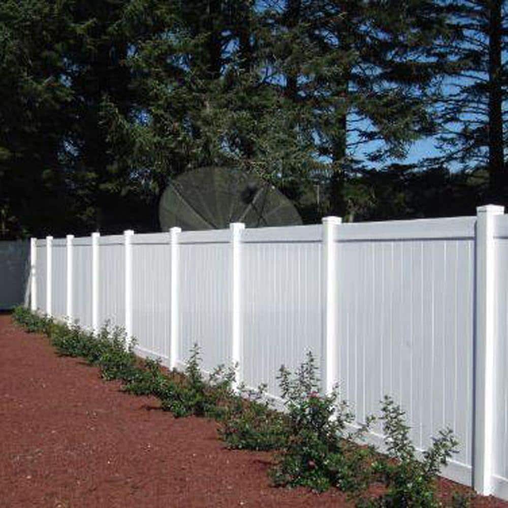 Weatherables Pembroke 4 ft. x 6 ft. White Vinyl Privacy Fence Panel