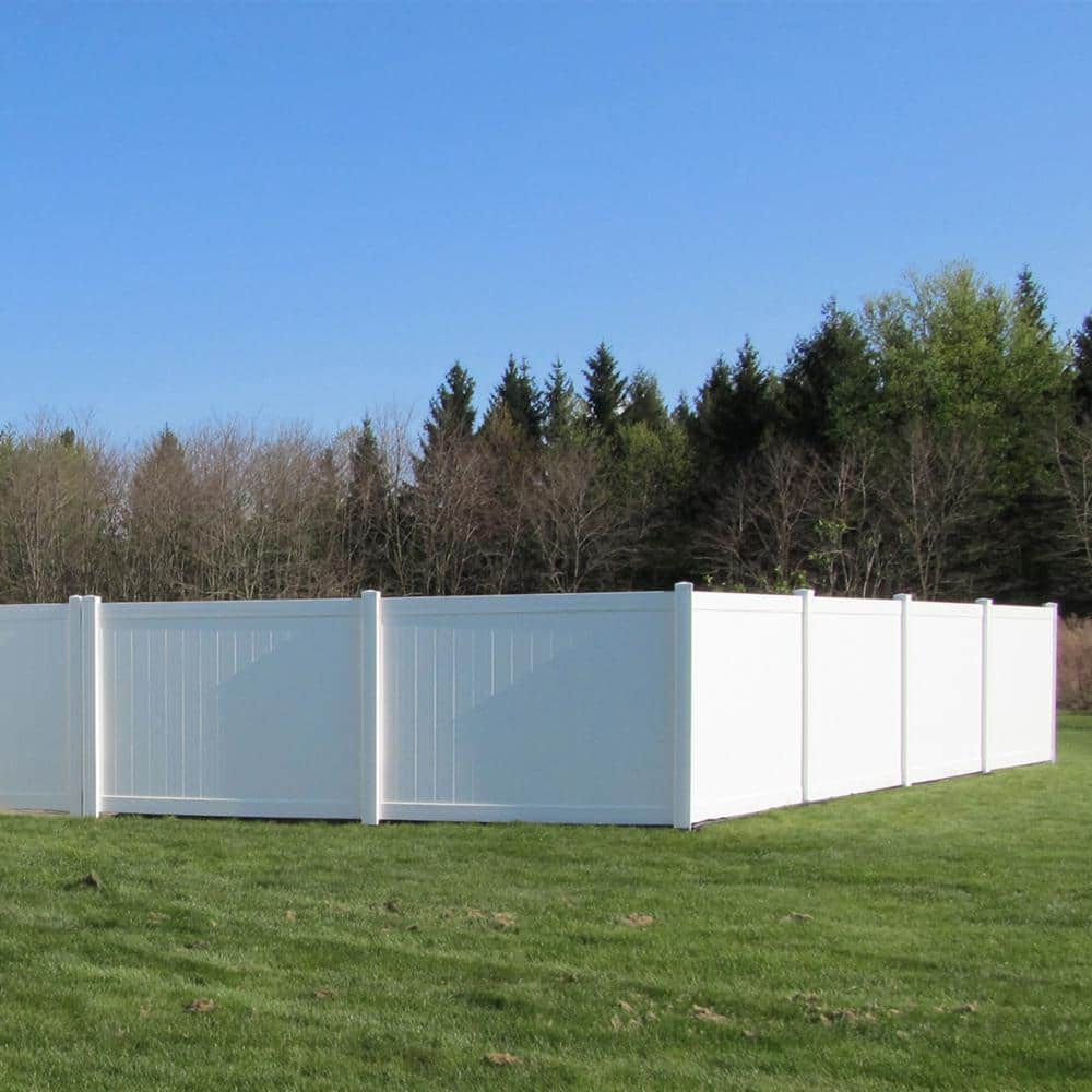 Weatherables Pembroke 4 ft. x 6 ft. White Vinyl Privacy Fence Panel