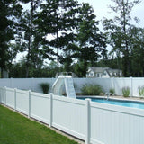 Weatherables Pembroke 4 ft. x 8 ft. White Vinyl Privacy Fence Panel Kit