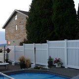 Weatherables Huntington 6 ft. H x 8 ft. W White Vinyl Semi-Privacy Fence Panel Kit