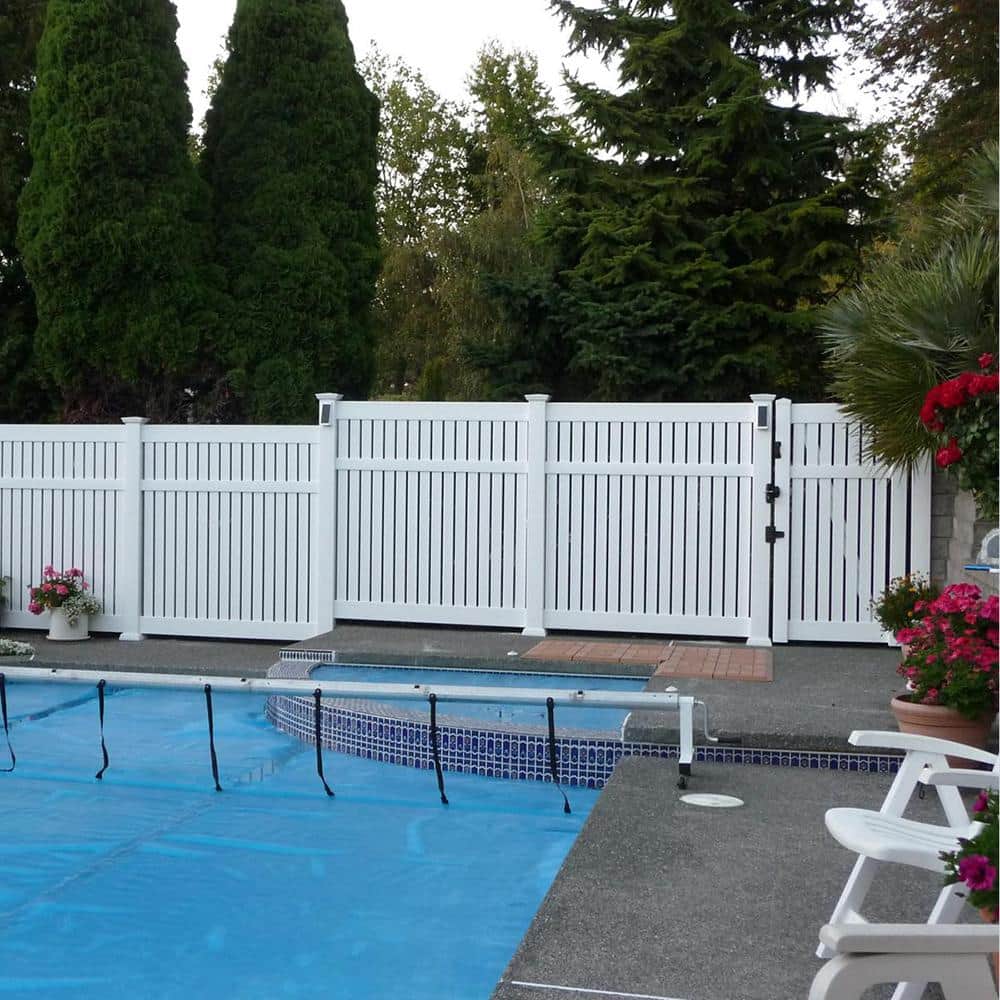 Weatherables Huntington 6 ft. H x 8 ft. W White Vinyl Semi-Privacy Fence Panel Kit