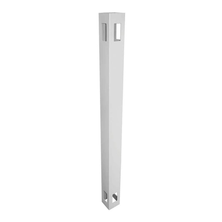 Weatherables 5 in. x 5 in. x 8.75 ft. White Vinyl Fence 3-Way Post