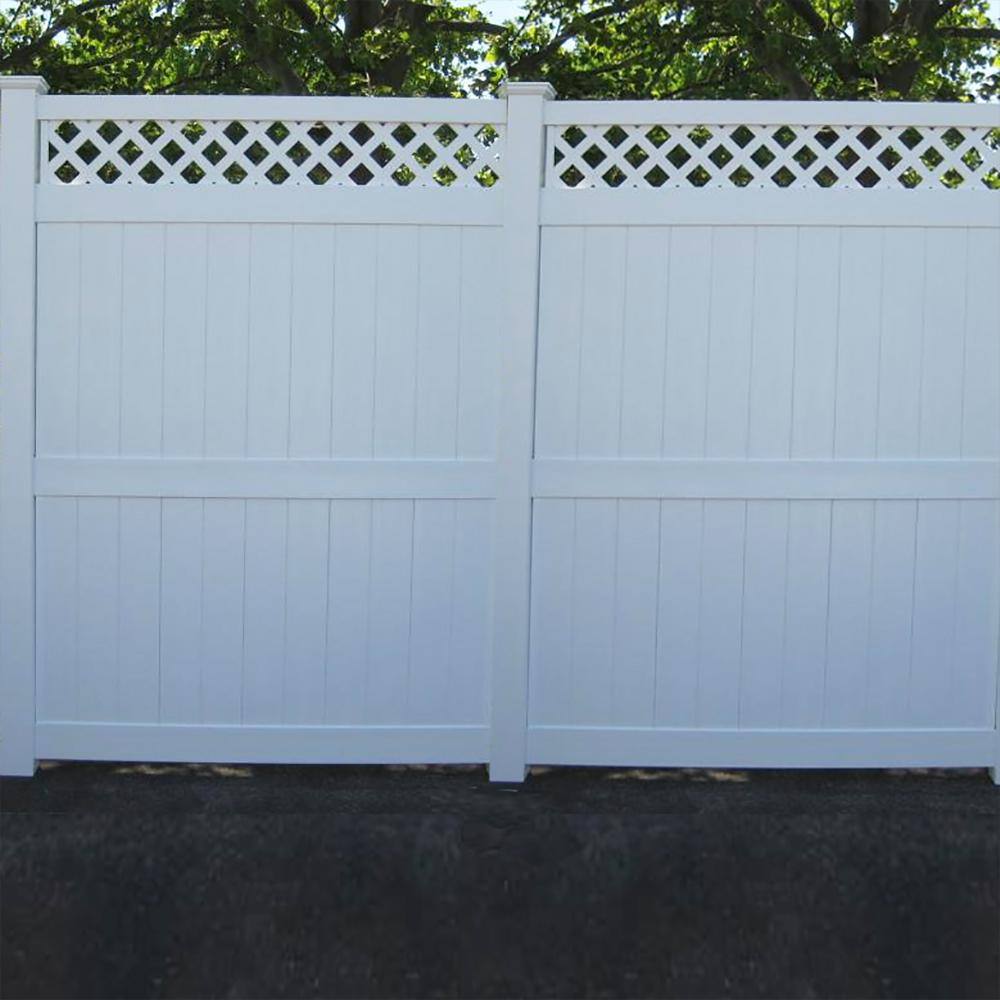 Weatherables 5 in. x 5 in. x 10 ft. White Vinyl Fence End Post