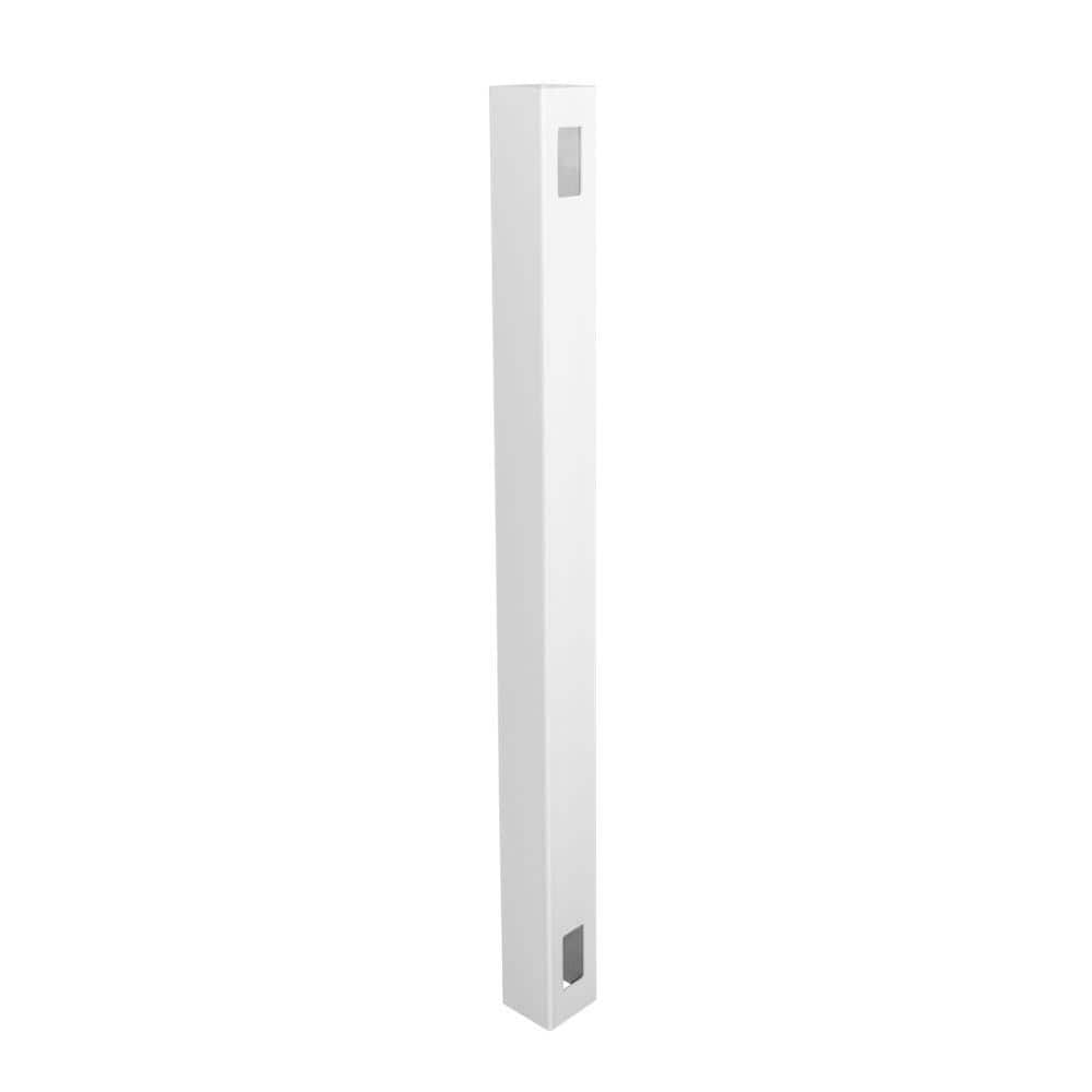 Weatherables 5 in. x 5 in. x 10 ft. White Vinyl Fence End Post