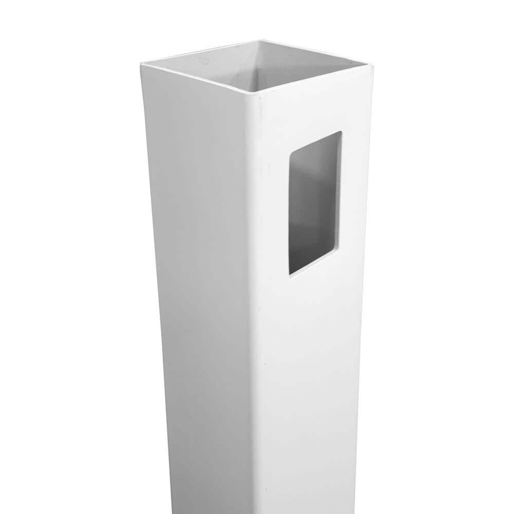 Weatherables 5 in. x 5 in. x 10 ft. White Vinyl Fence End Post
