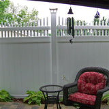 Weatherables 5 in. x 5 in. x 10 ft. White Vinyl Fence End Post