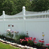 Weatherables 5 in. x 5 in. x 10 ft. White Vinyl Fence End Post