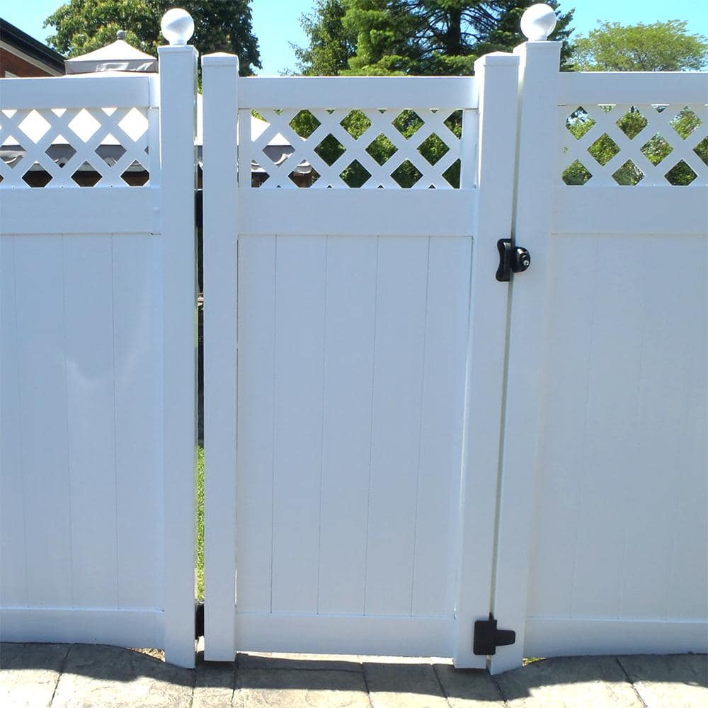 Weatherables 5x5 in. x 8 ft. White Vinyl Fence Gate Blank Post
