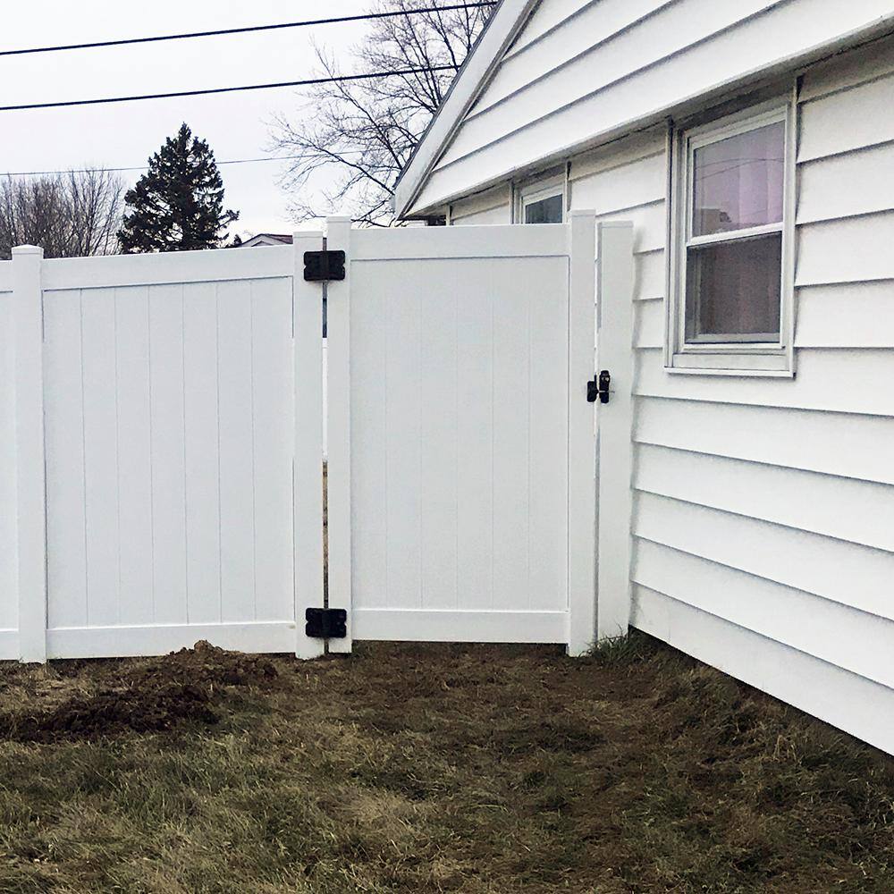 Weatherables 5x5 in. x 8 ft. White Vinyl Fence Gate Blank Post