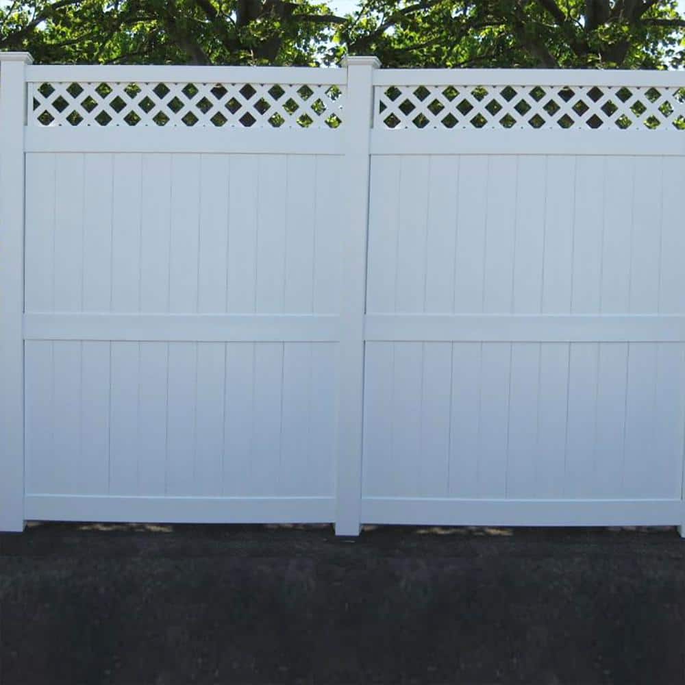 Weatherables 5 in. x 5 in. x 11.6 ft. White Vinyl Fence Line Post